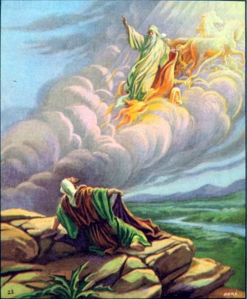Elijah being taken up into heaven